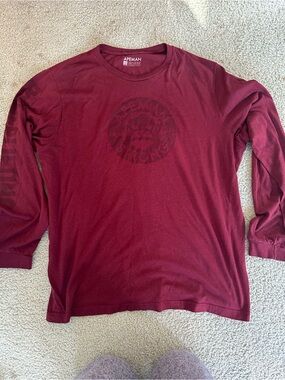 Men’s Long Sleeve Crewneck Shirt - Burgundy